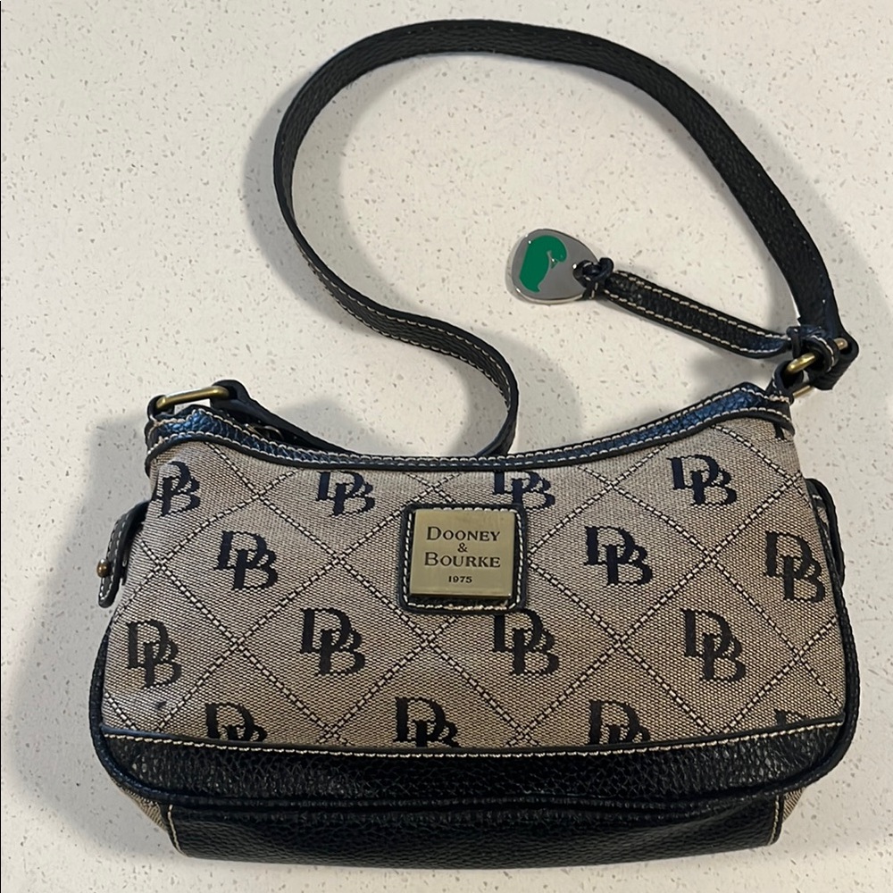 Dooney & Bourke Black and Tan Fabric/Leather Women's Bag